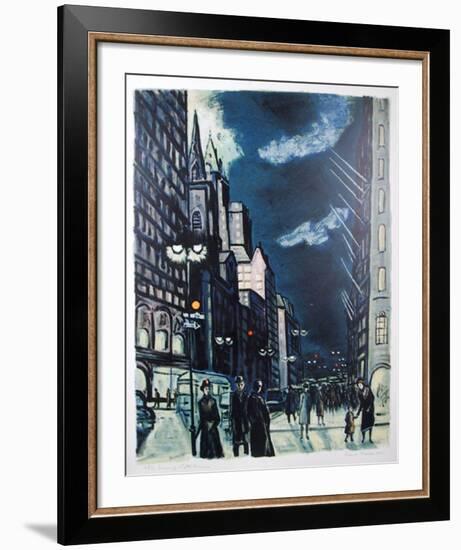Evening - Fifth Avenue-Ernest Fiene-Framed Limited Edition
