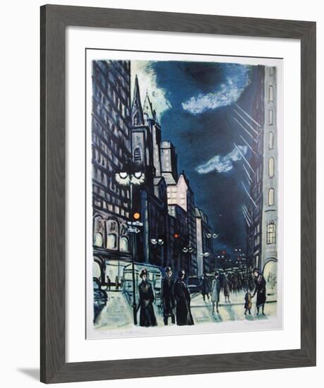 Evening - Fifth Avenue-Ernest Fiene-Framed Limited Edition