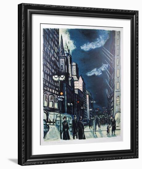 Evening - Fifth Avenue-Ernest Fiene-Framed Limited Edition
