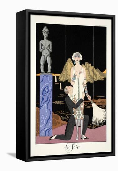 Evening, from 'Falbalas and Fanfreluches, Almanach des Modes Présentes, Passées et Futures', 1926-Georges Barbier-Framed Premier Image Canvas