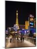 Evening from Walkway, Las Vegas Boulevard, the Strip, Las Vegas, Nevada, Usa-Walter Bibikow-Mounted Photographic Print