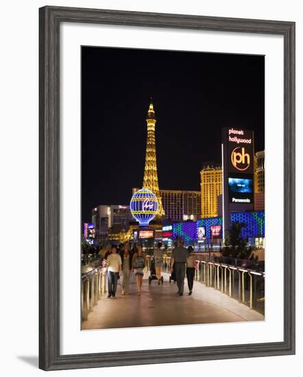 Evening from Walkway, Las Vegas Boulevard, the Strip, Las Vegas, Nevada, Usa-Walter Bibikow-Framed Photographic Print