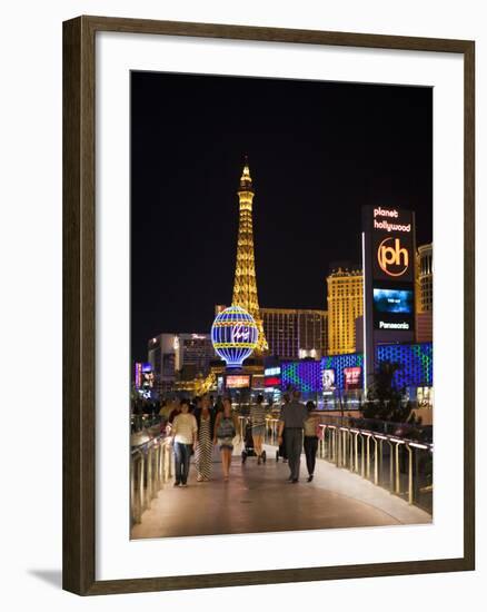 Evening from Walkway, Las Vegas Boulevard, the Strip, Las Vegas, Nevada, Usa-Walter Bibikow-Framed Photographic Print