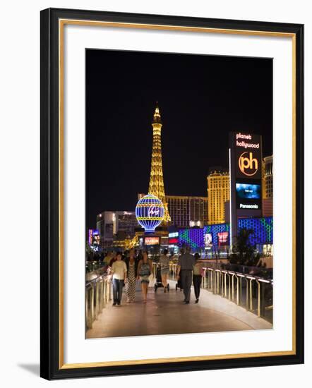 Evening from Walkway, Las Vegas Boulevard, the Strip, Las Vegas, Nevada, Usa-Walter Bibikow-Framed Photographic Print