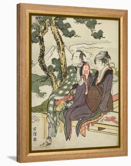 Evening Glow for Date No Yosaku and Seki No Koman, 1801-04-Katsushika Hokusai-Framed Premier Image Canvas