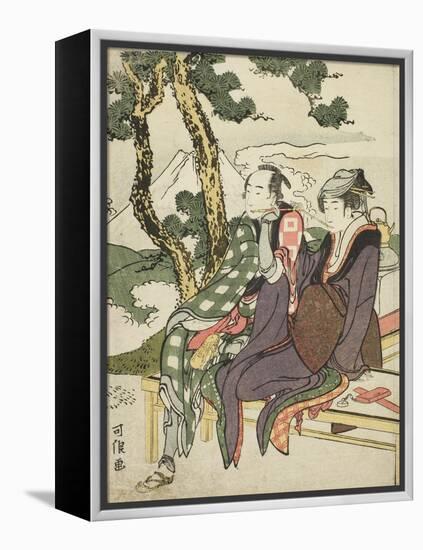 Evening Glow for Date No Yosaku and Seki No Koman, 1801-04-Katsushika Hokusai-Framed Premier Image Canvas