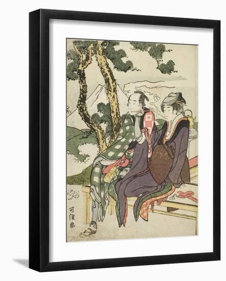 Evening Glow for Date No Yosaku and Seki No Koman, 1801-04-Katsushika Hokusai-Framed Giclee Print