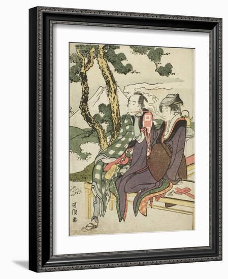 Evening Glow for Date No Yosaku and Seki No Koman, 1801-04-Katsushika Hokusai-Framed Giclee Print