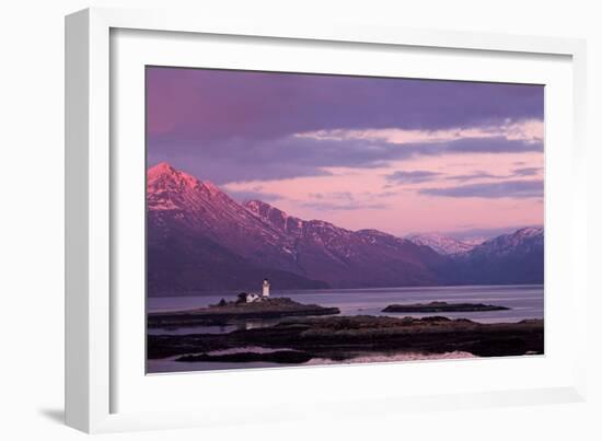 Evening Glow over the Lighthouse on the Isle of Ornsay-null-Framed Photographic Print