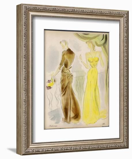 Evening Gowns by Balenciaga and Alix-null-Framed Art Print