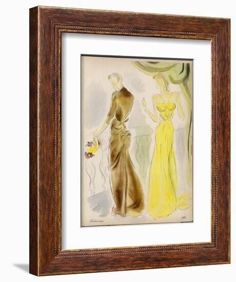 Evening Gowns by Balenciaga and Alix-null-Framed Art Print