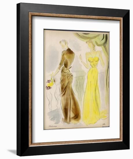 Evening Gowns by Balenciaga and Alix-null-Framed Art Print