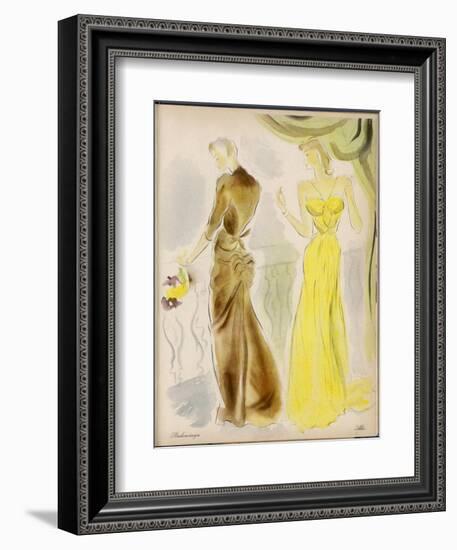 Evening Gowns by Balenciaga and Alix-null-Framed Art Print