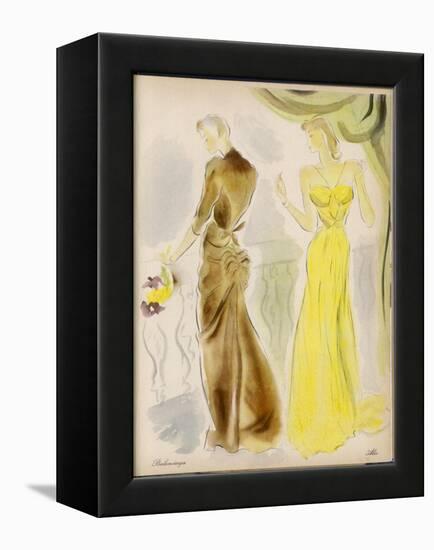 Evening Gowns by Balenciaga and Alix-null-Framed Stretched Canvas