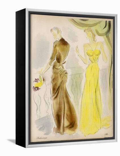 Evening Gowns by Balenciaga and Alix-null-Framed Stretched Canvas