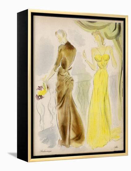 Evening Gowns by Balenciaga and Alix-null-Framed Stretched Canvas