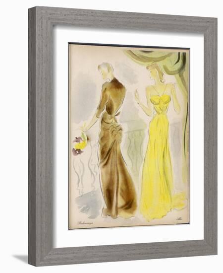 Evening Gowns by Balenciaga and Alix-null-Framed Art Print