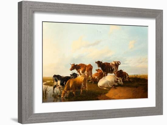 Evening in the Meadows, 1871-Thomas Sidney Cooper-Framed Giclee Print