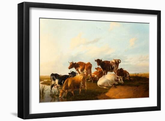 Evening in the Meadows, 1871-Thomas Sidney Cooper-Framed Giclee Print