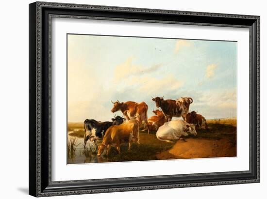 Evening in the Meadows, 1871-Thomas Sidney Cooper-Framed Giclee Print