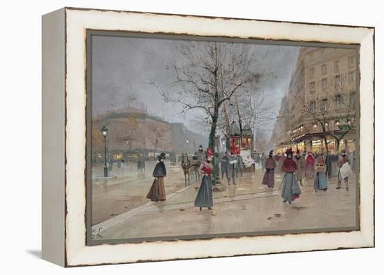 Evening in the Opera Quartier of the Grands Boulevards, Early 20th Century]-Luigi Loir-Framed Premier Image Canvas