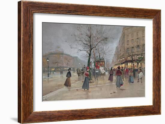 Evening in the Opera Quartier of the Grands Boulevards, Early 20th Century]-Luigi Loir-Framed Giclee Print