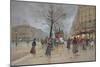 Evening in the Opera Quartier of the Grands Boulevards, Early 20th Century]-Luigi Loir-Mounted Giclee Print