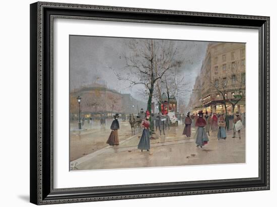 Evening in the Opera Quartier of the Grands Boulevards, Early 20th Century]-Luigi Loir-Framed Giclee Print