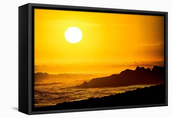 Evening incredible colors of the setting sun becomes tourist mecca on  beaches of Bali, Indonesia-Greg Johnston-Framed Premier Image Canvas