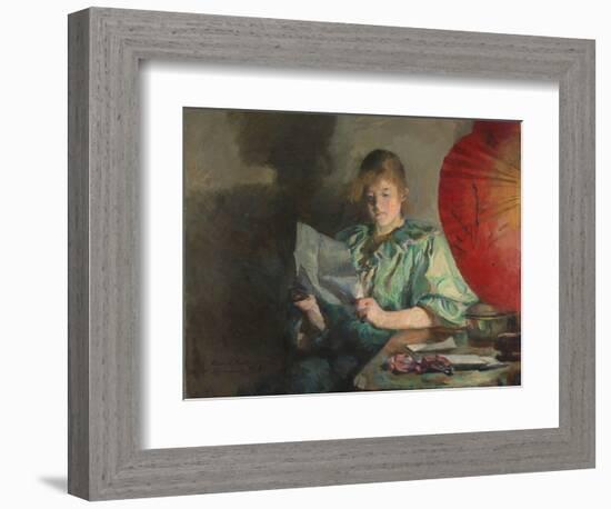 Evening, Interior, 1896 (Oil on Canvas)-Harriet Backer-Framed Giclee Print