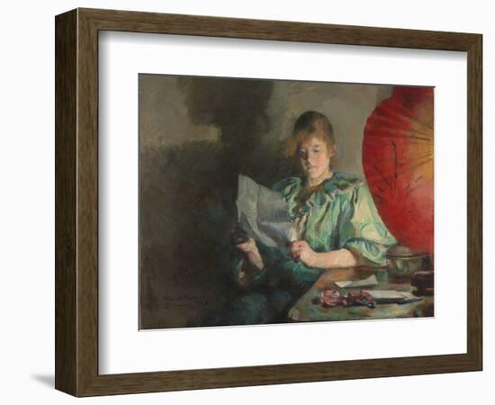 Evening, Interior, 1896 (Oil on Canvas)-Harriet Backer-Framed Giclee Print