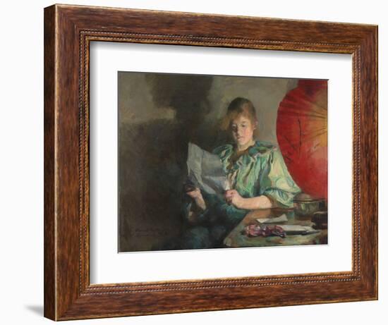 Evening, Interior, 1896 (Oil on Canvas)-Harriet Backer-Framed Giclee Print