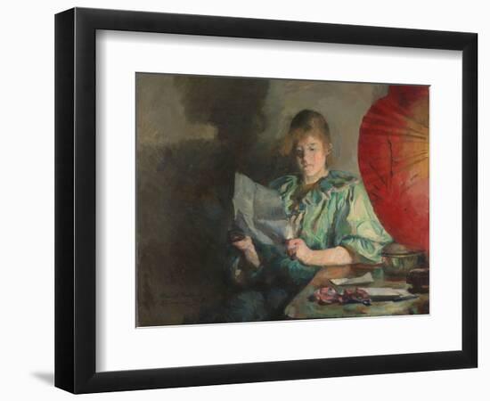 Evening, Interior, 1896 (Oil on Canvas)-Harriet Backer-Framed Giclee Print