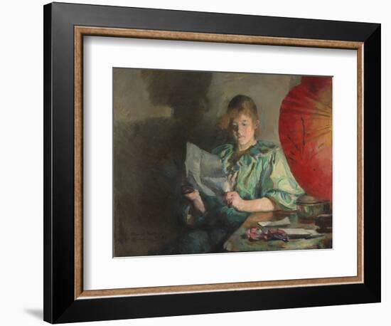 Evening, Interior, 1896 (Oil on Canvas)-Harriet Backer-Framed Giclee Print