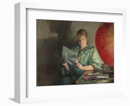 Evening, Interior, 1896 (Oil on Canvas)-Harriet Backer-Framed Giclee Print