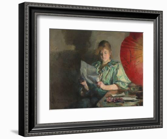 Evening, Interior, 1896 (Oil on Canvas)-Harriet Backer-Framed Giclee Print