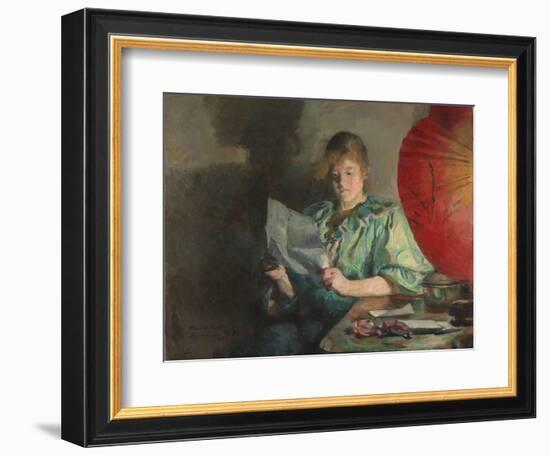 Evening, Interior, 1896 (Oil on Canvas)-Harriet Backer-Framed Giclee Print