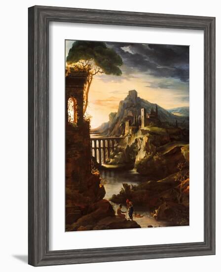 Evening: Landscape with an Aqueduct, 1818-Theodore Gericault-Framed Giclee Print