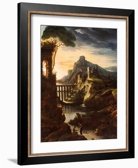 Evening: Landscape with an Aqueduct, 1818-Theodore Gericault-Framed Giclee Print