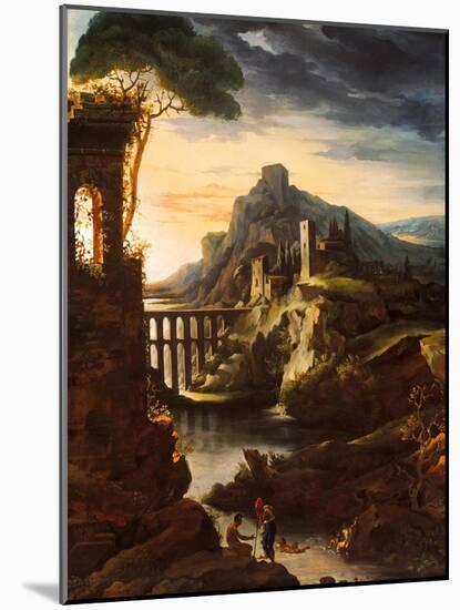 Evening: Landscape with an Aqueduct, 1818-Theodore Gericault-Mounted Giclee Print