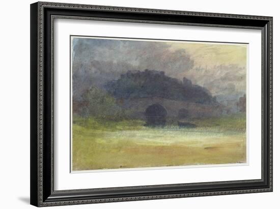 Evening Landscape with Castle and Bridge in Yorkshire, C.1798-99 (W/C on Wove Paper)-J. M. W. Turner-Framed Giclee Print