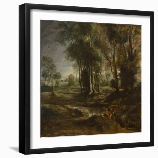 Evening Landscape with Timber Wagon, 1630-1640-Peter Paul Rubens-Framed Giclee Print