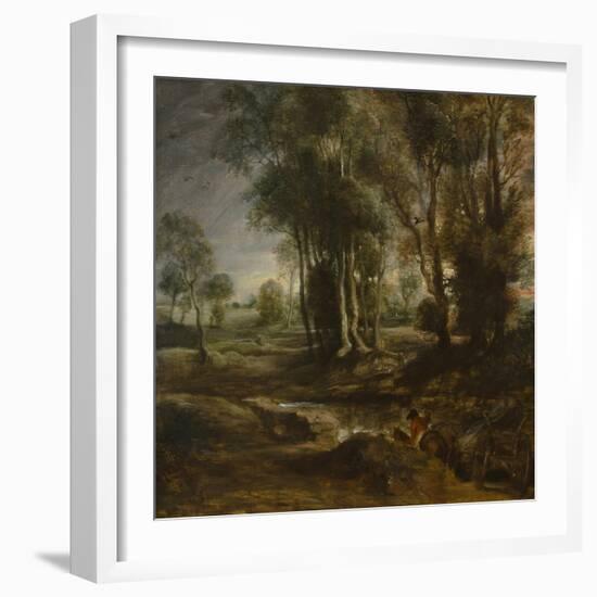 Evening Landscape with Timber Wagon, 1630-1640-Peter Paul Rubens-Framed Giclee Print