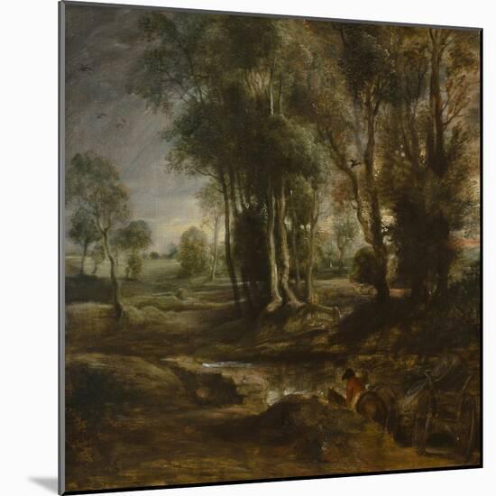 Evening Landscape with Timber Wagon, 1630-1640-Peter Paul Rubens-Mounted Giclee Print