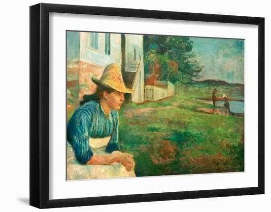 Evening. Laura, The Artist's Sister, 1888-Edvard Munch-Framed Giclee Print