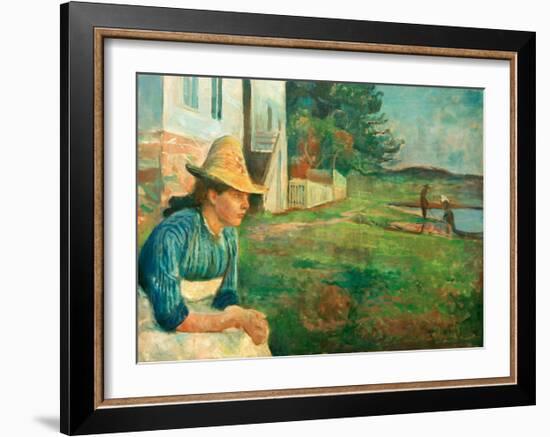 Evening. Laura, The Artist's Sister, 1888-Edvard Munch-Framed Giclee Print