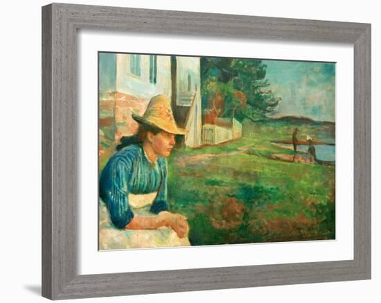 Evening. Laura, The Artist's Sister, 1888-Edvard Munch-Framed Giclee Print