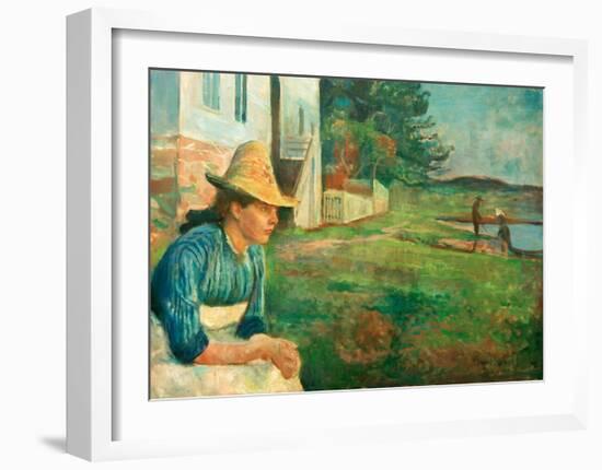 Evening. Laura, The Artist's Sister, 1888-Edvard Munch-Framed Giclee Print