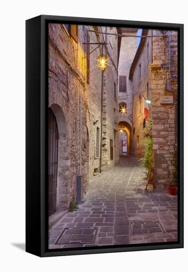 Evening Light Along a Back Alley of Assisi-Terry Eggers-Framed Premier Image Canvas