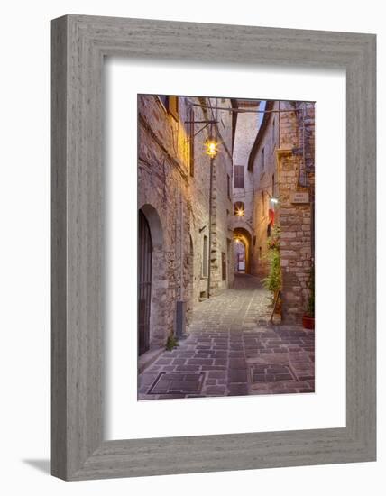 Evening Light Along a Back Alley of Assisi-Terry Eggers-Framed Photographic Print